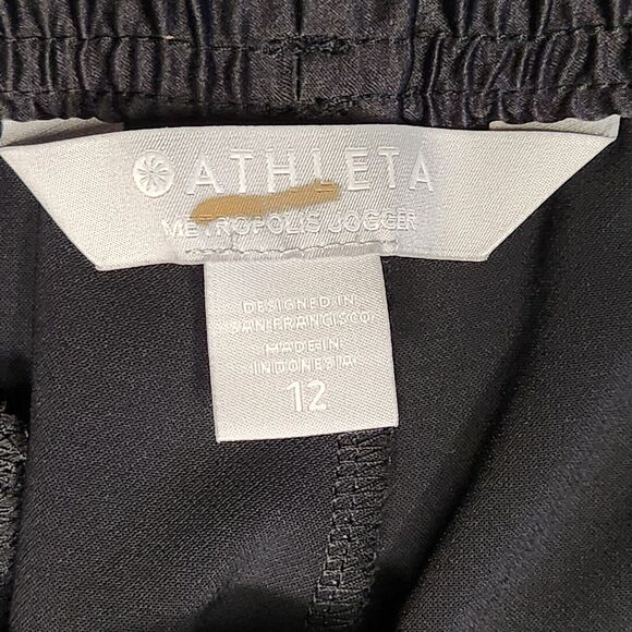 Athleta Womens 12 Metropolis Joggers Drawstring w/ Back Zipper Pocket Black - Picture 8 of 14